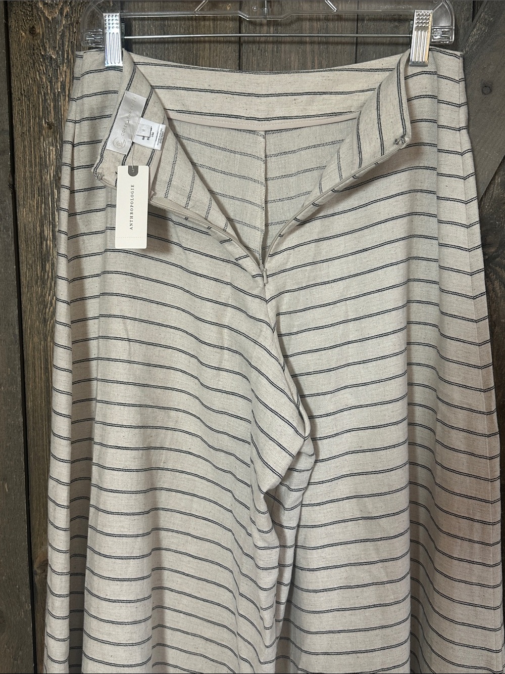 Corey Lynn Calter NWT Linen Blend Stripe Wide Leg Palazzo Pants Coastal Boho Med - Picture 9 of 14